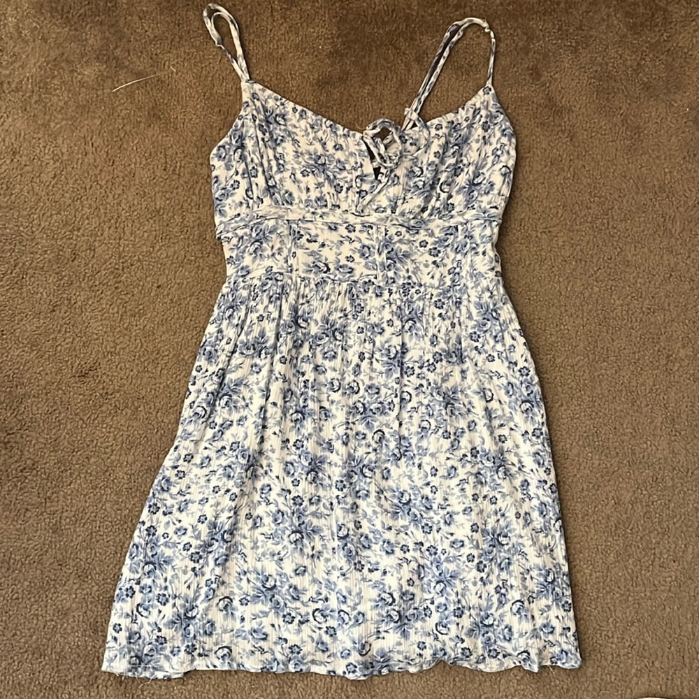 COPY - Garage blue flower mini dress petite small